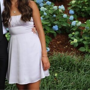 Hollister Lavender Satin Back Ties Mini Dress